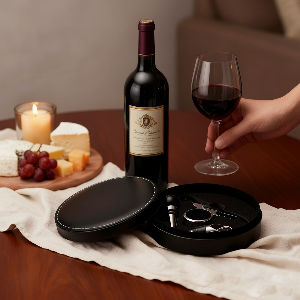 4-Piece Vegan Leather Wine Opener Gift Set - HLTK0001-4-Piece Vegan Leather Wine Opener Gift Set.png