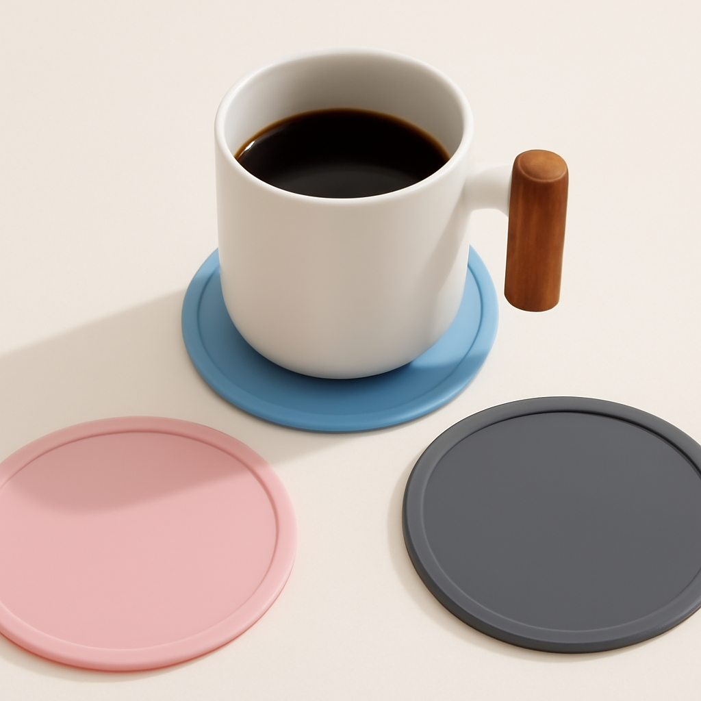 3.9" Heat-Resistant Silicone Coaster - Round - HLTK0008-Scene.png