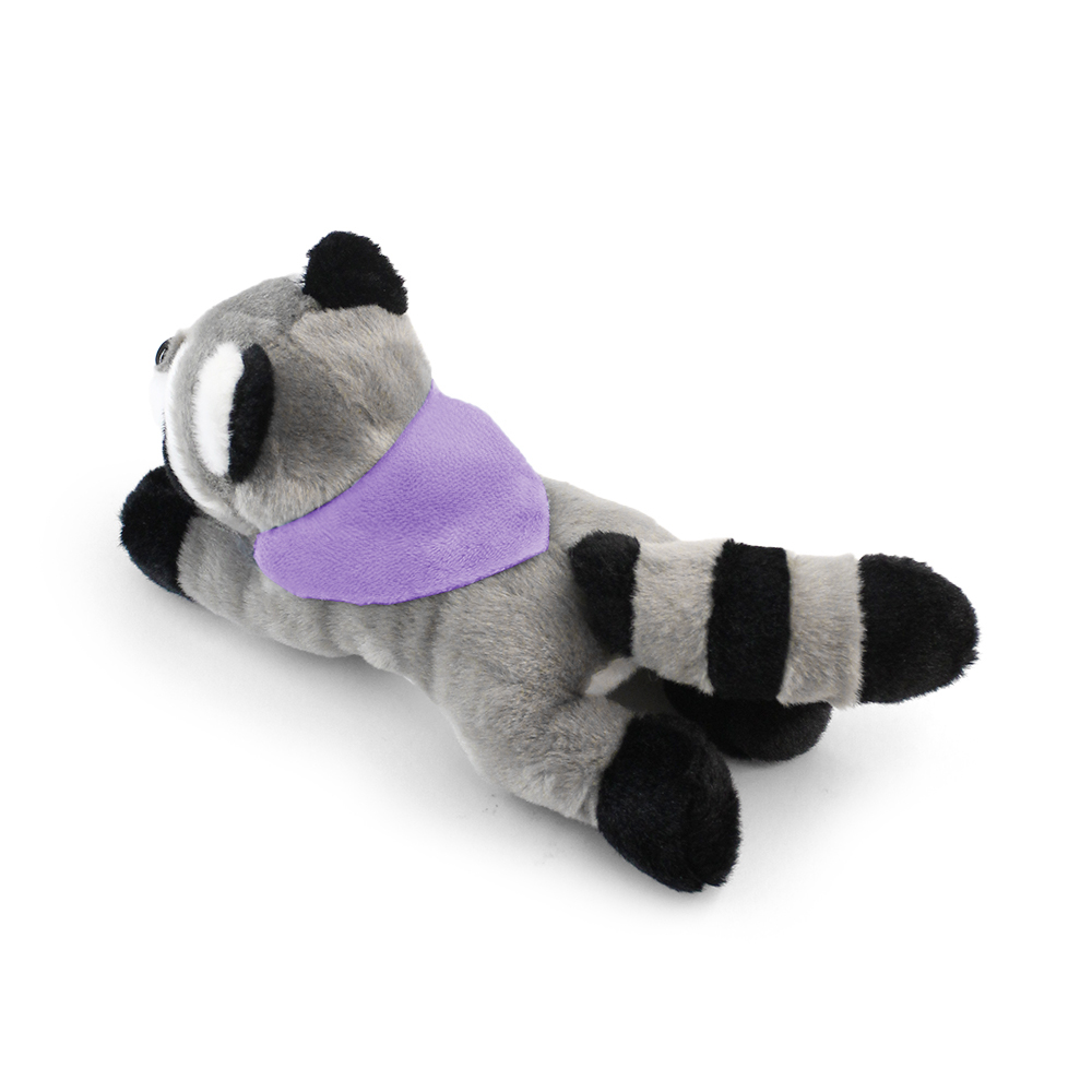 8.6“ Laying Down Plush Toy - Raccoon with Custom Bandana - OGGP0021-#A695DA-12.jpg