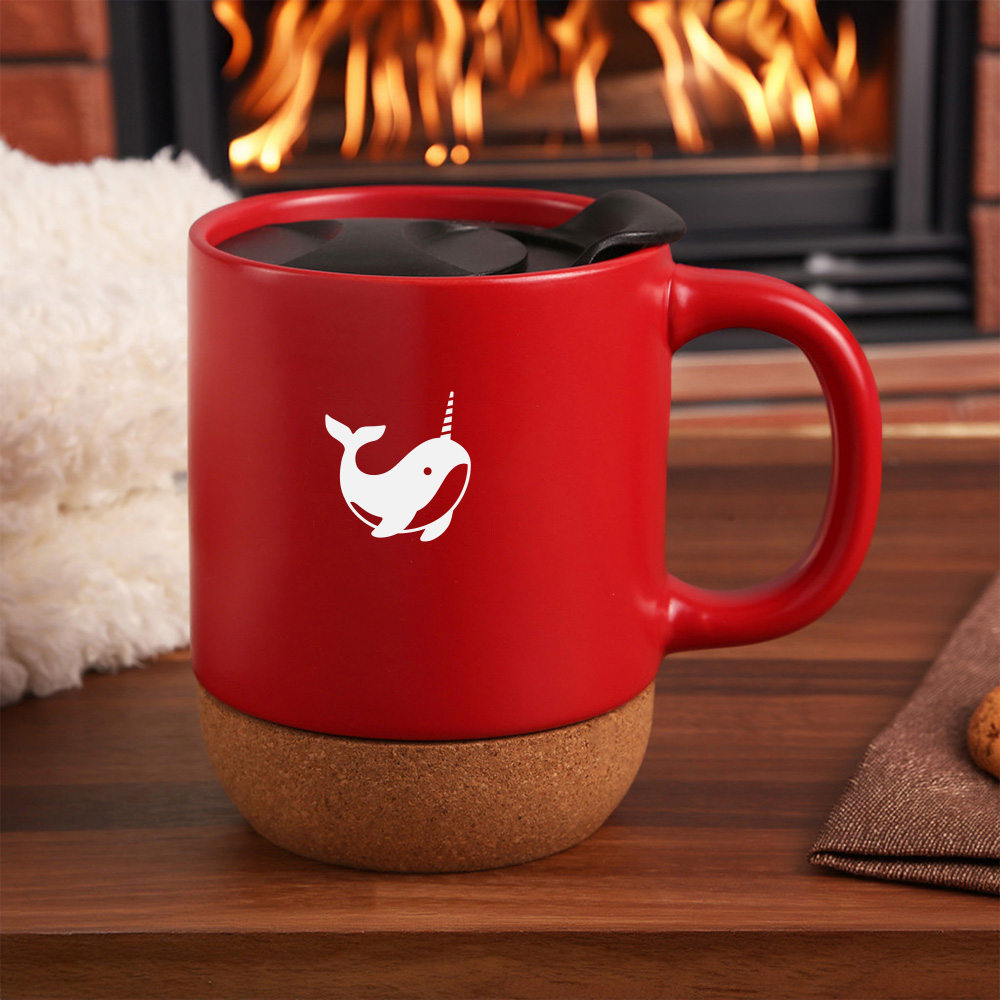 12 oz. Cork Bottom Ceramic Mug with Lid - Wayo Product Image