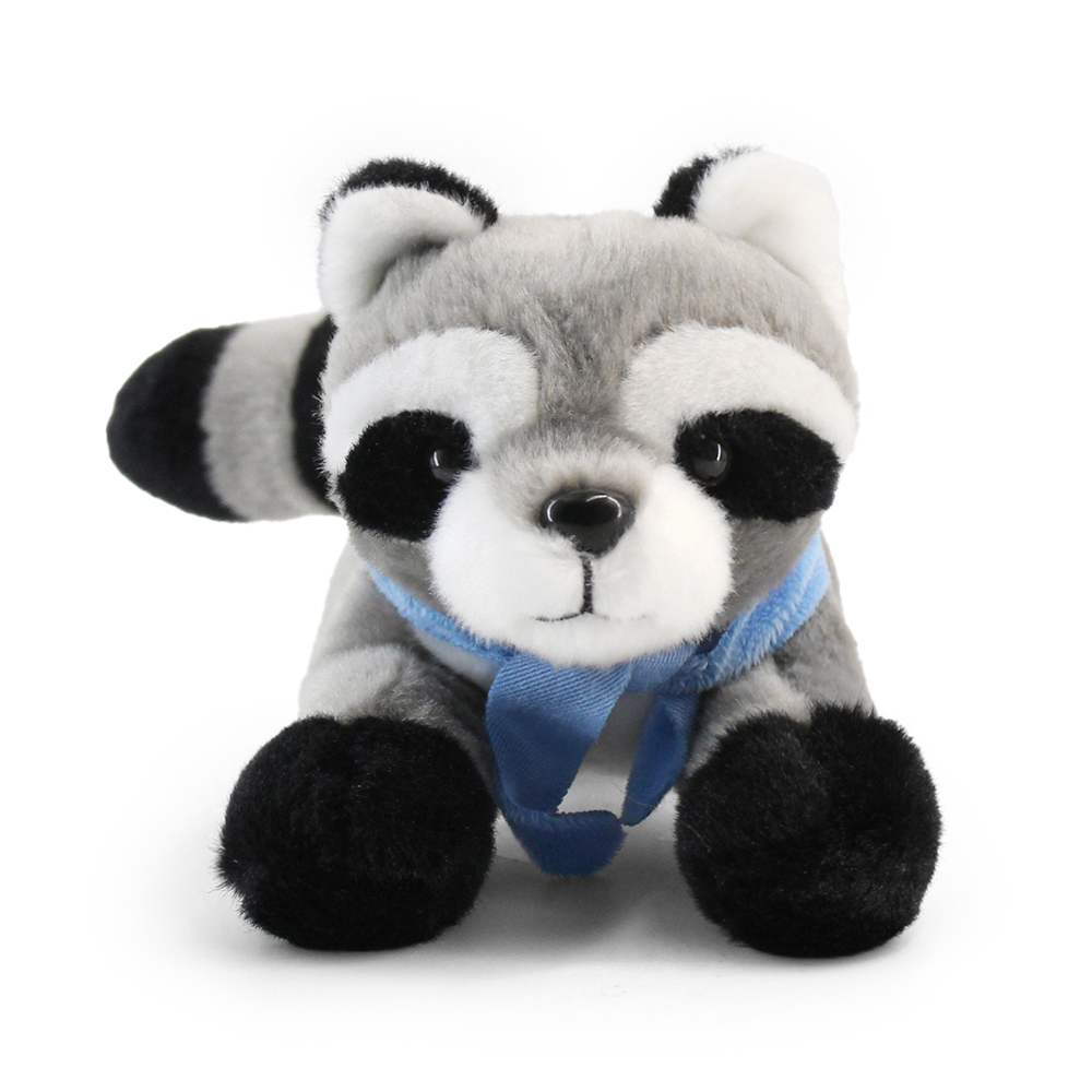 8.6“ Laying Down Plush Toy - Raccoon with Custom Bandana - OGGP0021-Wayo Sample-1.jpg