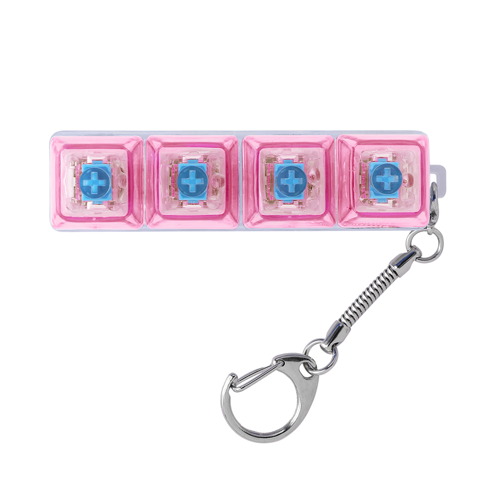Light-Up Keyboard Keychain Fidget Toy - 4 Keys, Transparent - OGGT0021-#e26aa9-8.jpg