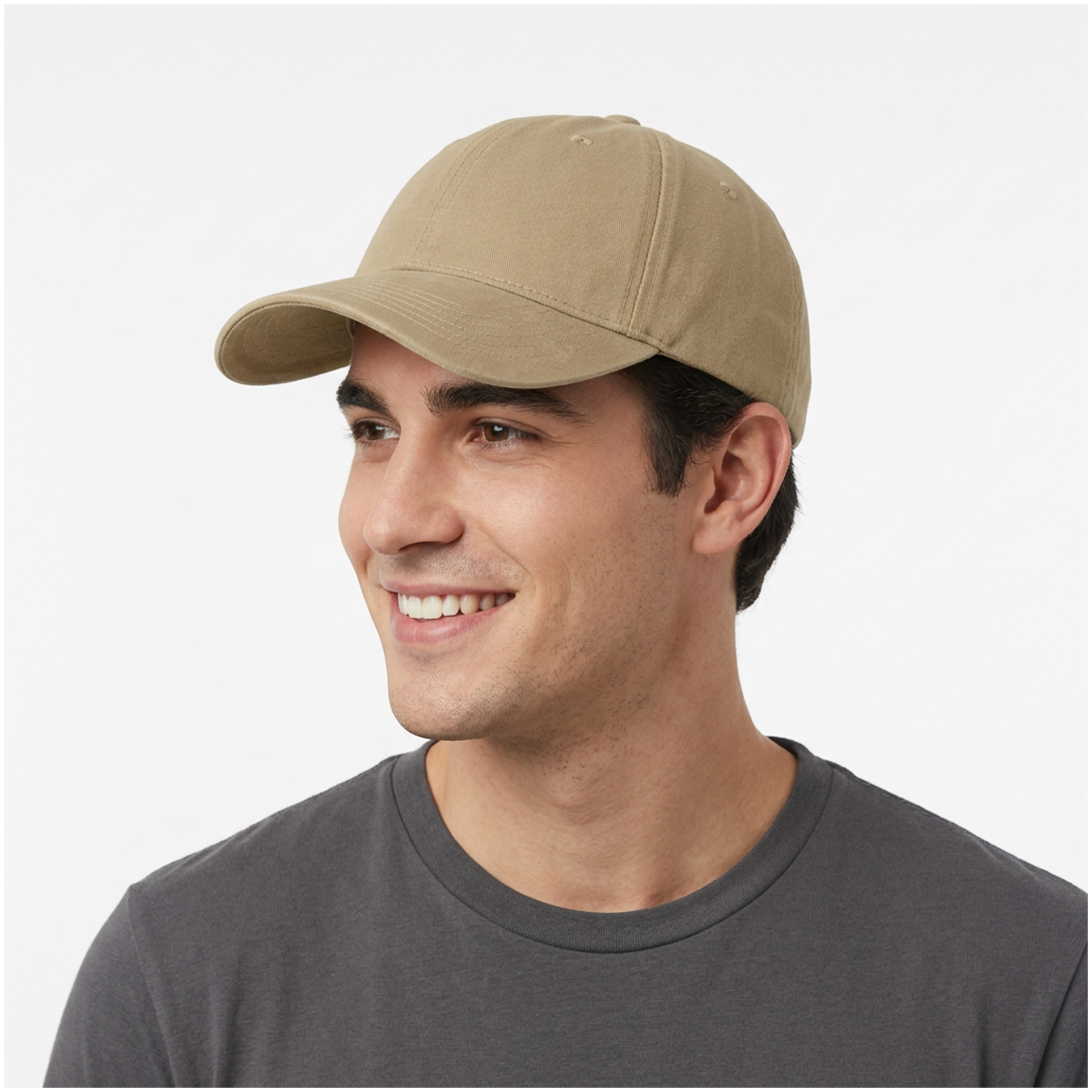 Brushed Twill Structured Baseball Cap - 100% Cotton - AAAH0029-Model-2.jpg