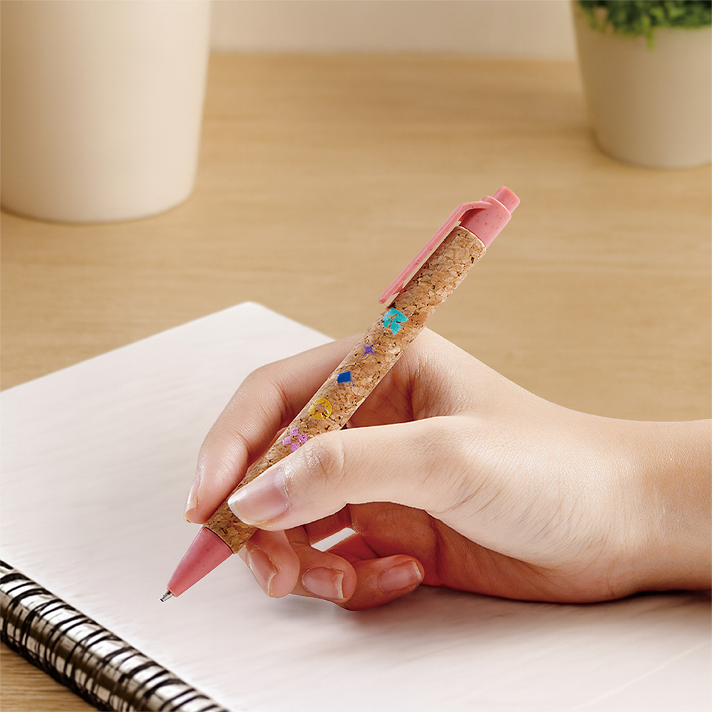 Cork & Wheat Straw Ballpoint Pen - OGOP0003-Lifestyle image.png