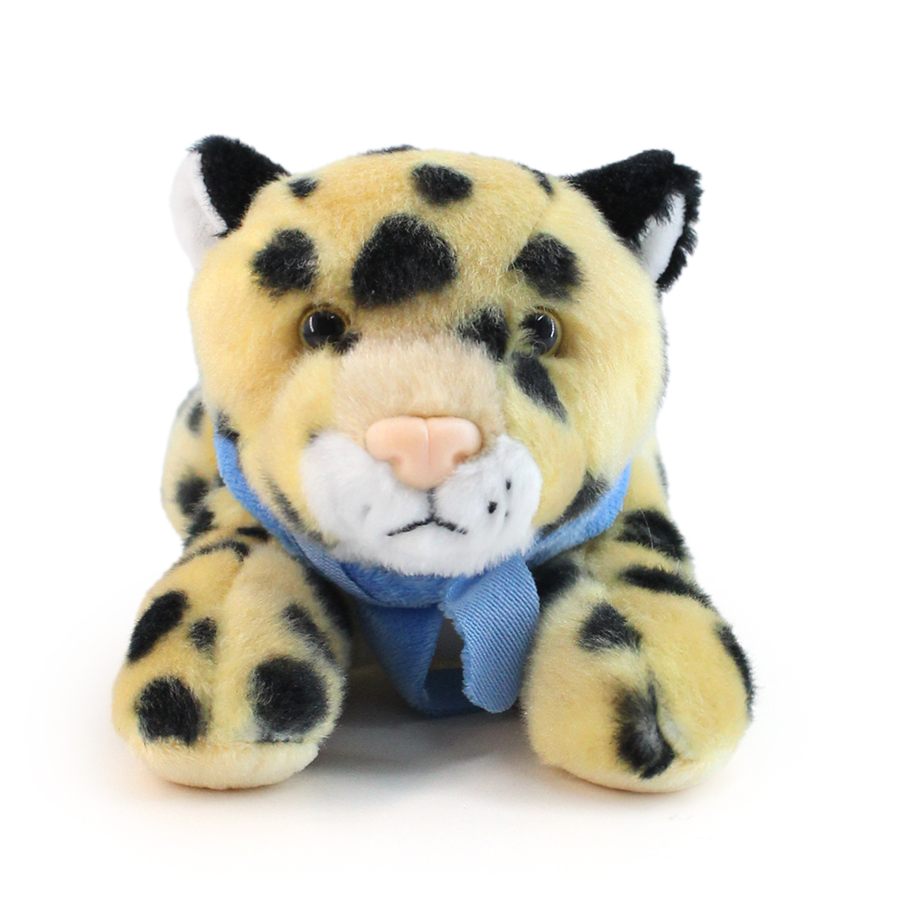 8.6“ Laying Down Plush Toy - Leopard with Custom Bandana - Wayo Product Image