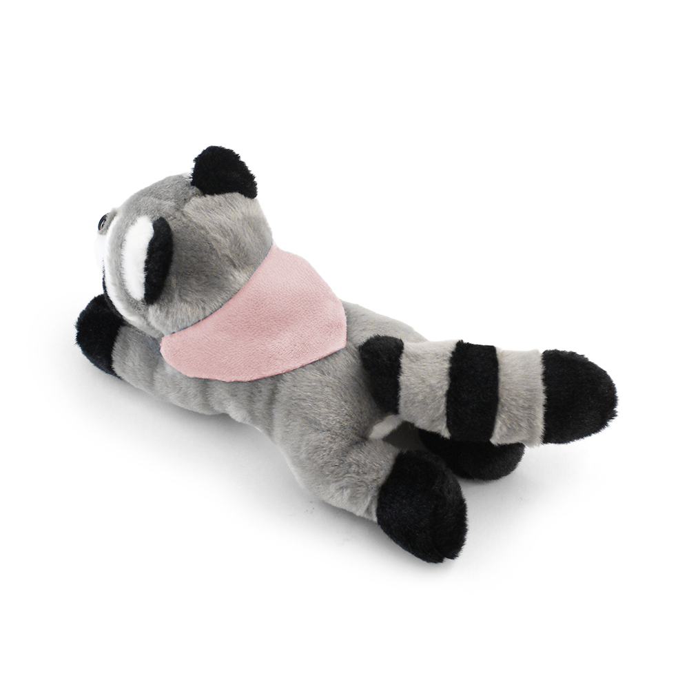 8.6“ Laying Down Plush Toy - Raccoon with Custom Bandana - OGGP0021-#F9D3CD-15.jpg