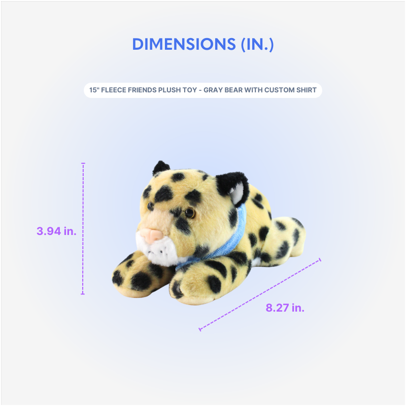 8.6“ Laying Down Plush Toy - Leopard with Custom Bandana - OGGP0018-Size Chart.png