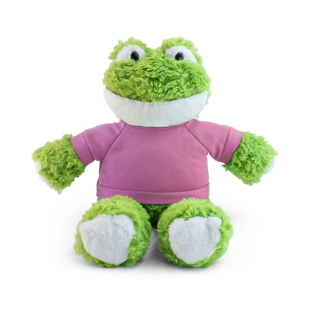 15" Fleece Friends Plush Toy - Frog with Custom Shirt - OGGP0013-#E189B1-11.jpg