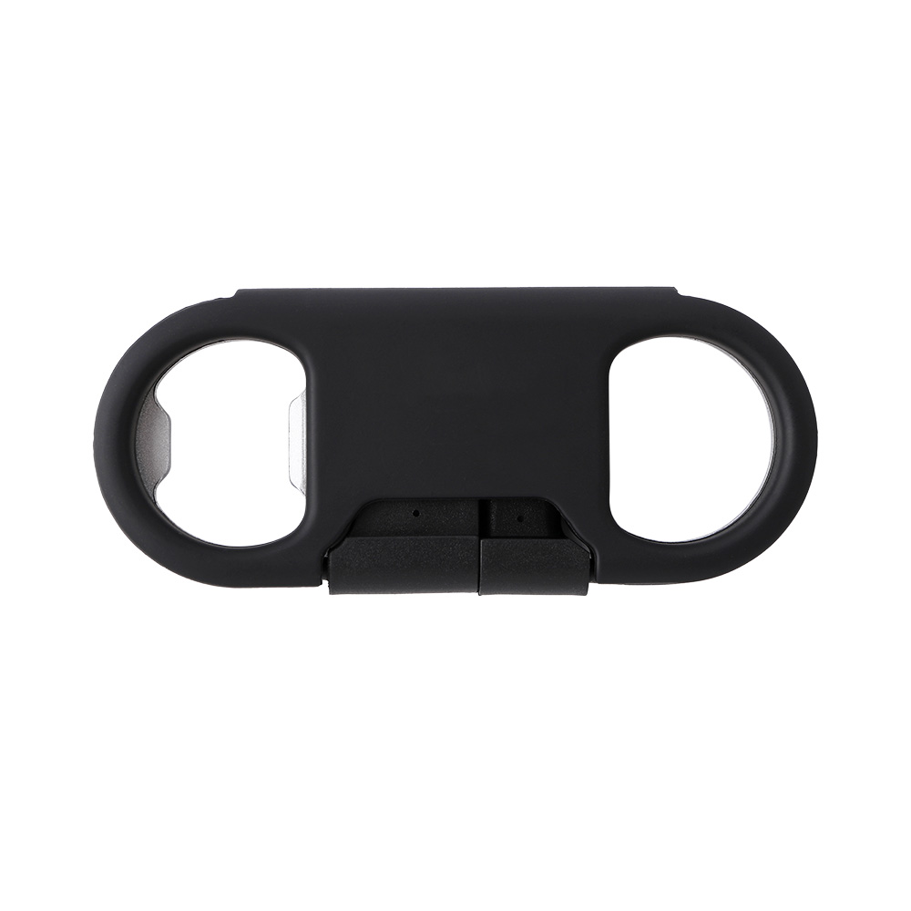 3-in-1 Bottle Opener Charging Cable Carabiner Keychain - TETC0012-#000000-1.jpg