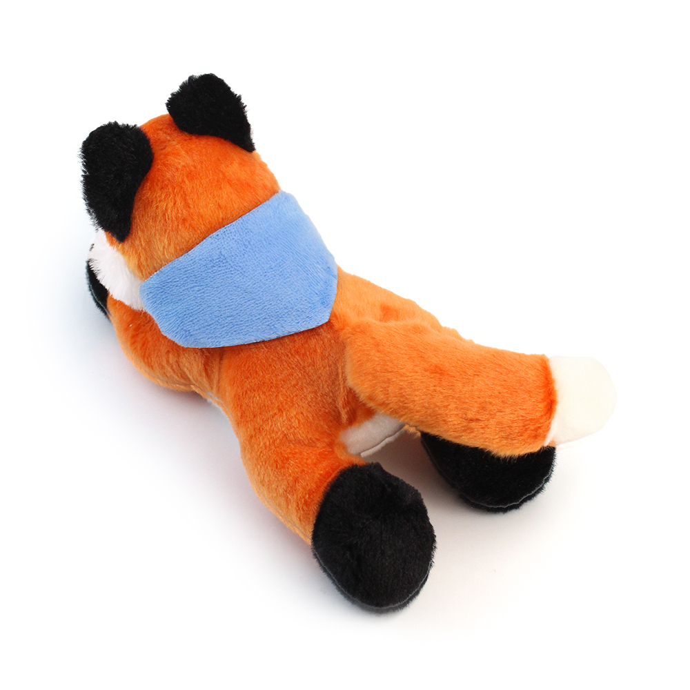 8.6“ Laying Down Plush Toy - Fox with Custom Bandana - OGGP0019-#3D92E1-11.jpg