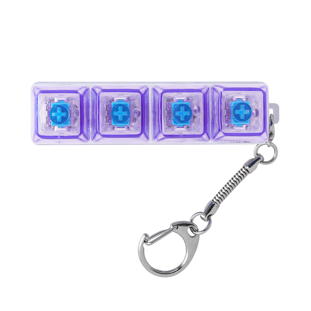 Light-Up Keyboard Keychain Fidget Toy - 4 Keys, Transparent - OGGT0021-#7158bf-7.jpg
