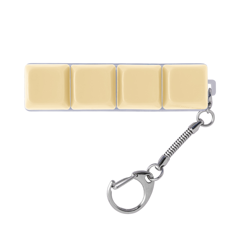 Light-Up Keyboard Keychain Fidget Toy - 4 Keys, Opaque - OGGT0019-#f7e3b5-3.jpg