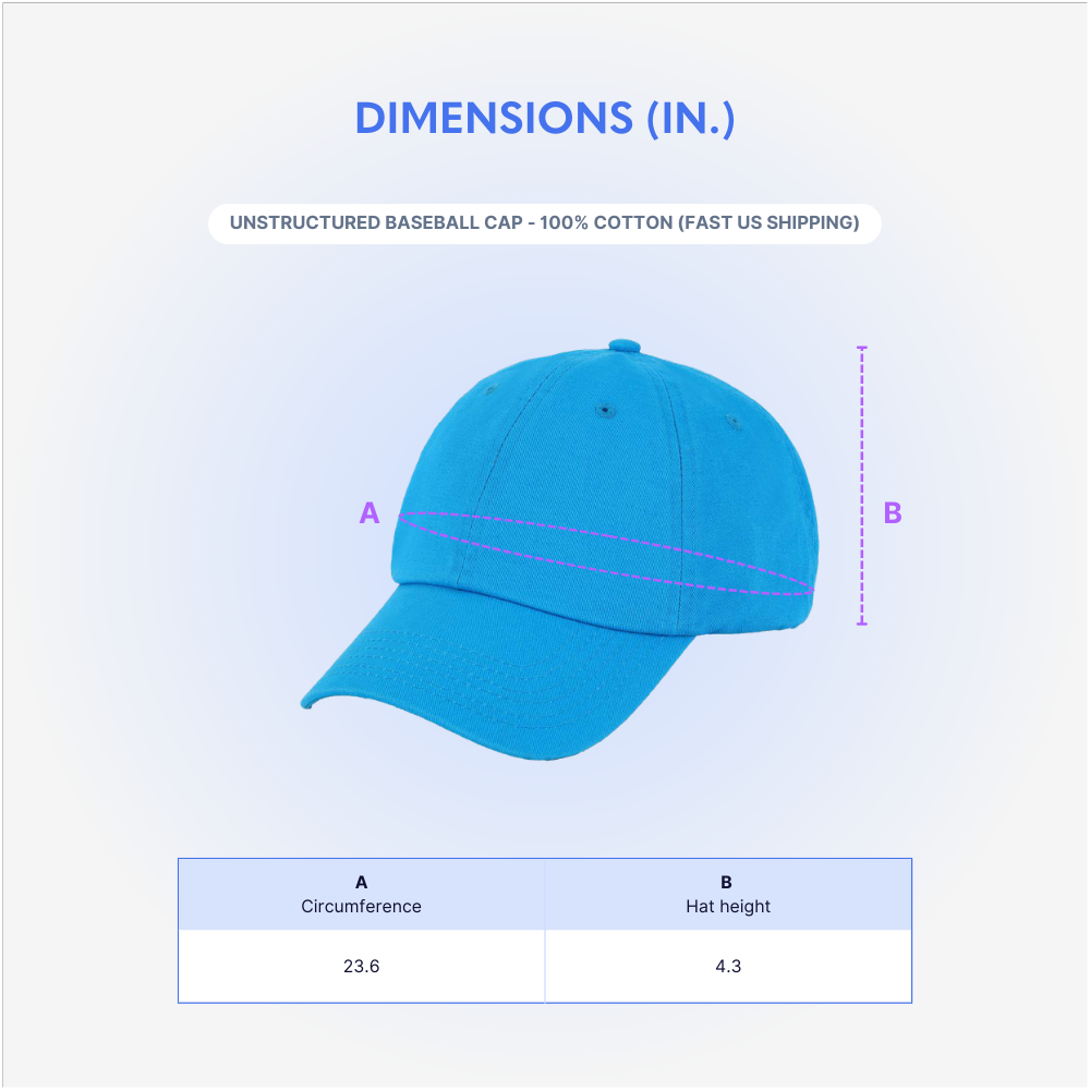 Unstructured Baseball Cap - 100% Cotton (Fast US Shipping) - Wayo Product Image