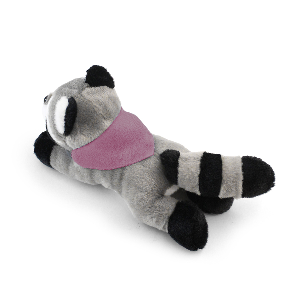 8.6“ Laying Down Plush Toy - Raccoon with Custom Bandana - OGGP0021-#BE8999-13.jpg