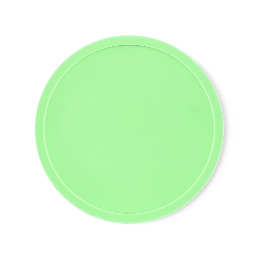 3.9" Heat-Resistant Silicone Coaster - Round - HLTK0008-#B2FF94-6.jpg