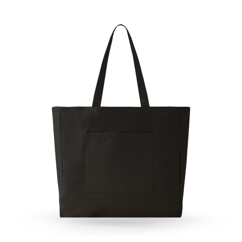 Large Double-sided Horizontal Tote Bag with Outer Pocket - AABT0007-#10100D-1.jpg