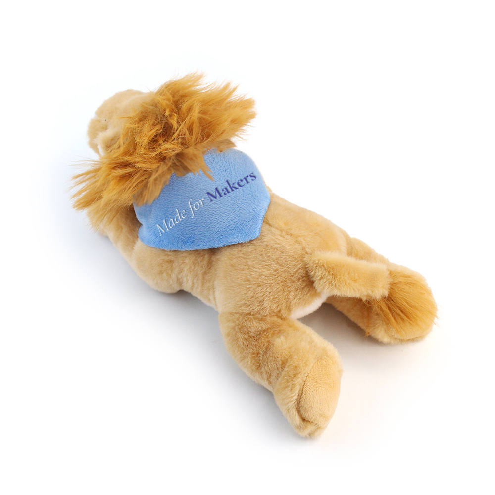 8.6“ Laying Down Plush Toy - Lion with Custom Bandana - Wayo Product Image