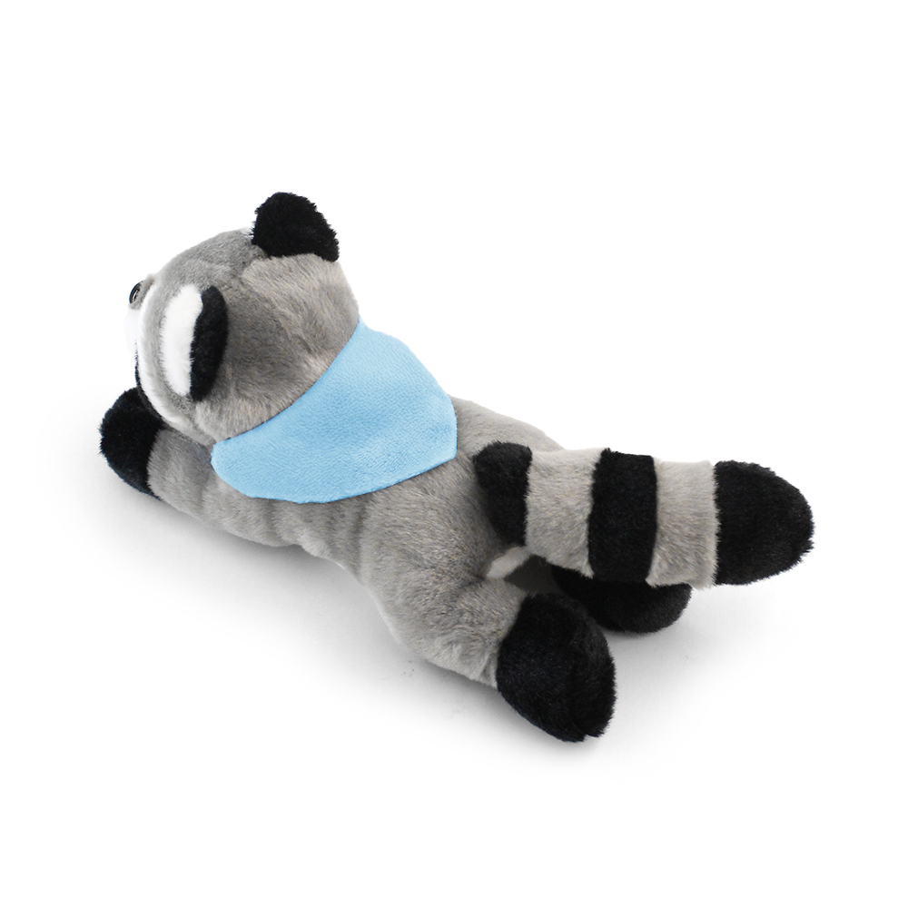 8.6“ Laying Down Plush Toy - Raccoon with Custom Bandana - OGGP0021-#A8ECF5-9.jpg