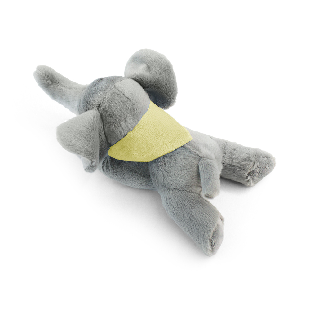 8.6“ Laying Down Plush Toy - Elephant with Custom Bandana - OGGP0022-#F9DE7B-5.jpg