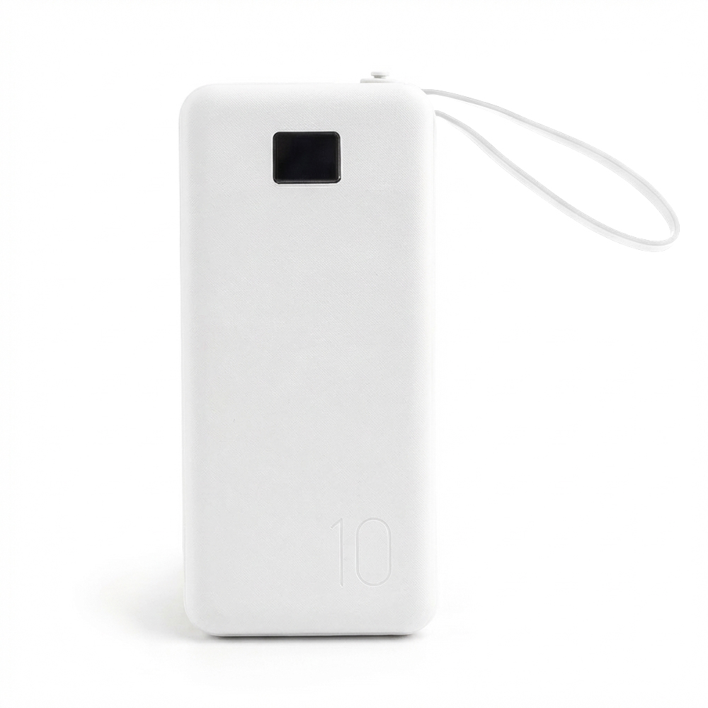 3-in-1 Power Bank with Integrated Cables and Wall Plug - 10,000 mAh - TETP0008-#ffffff-2.jpg