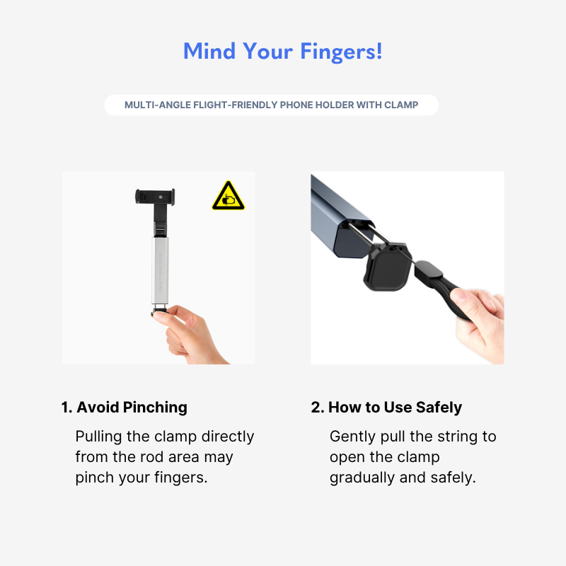 Multi-Angle Flight-Friendly Phone Holder with Clamp - Wayo Product Image