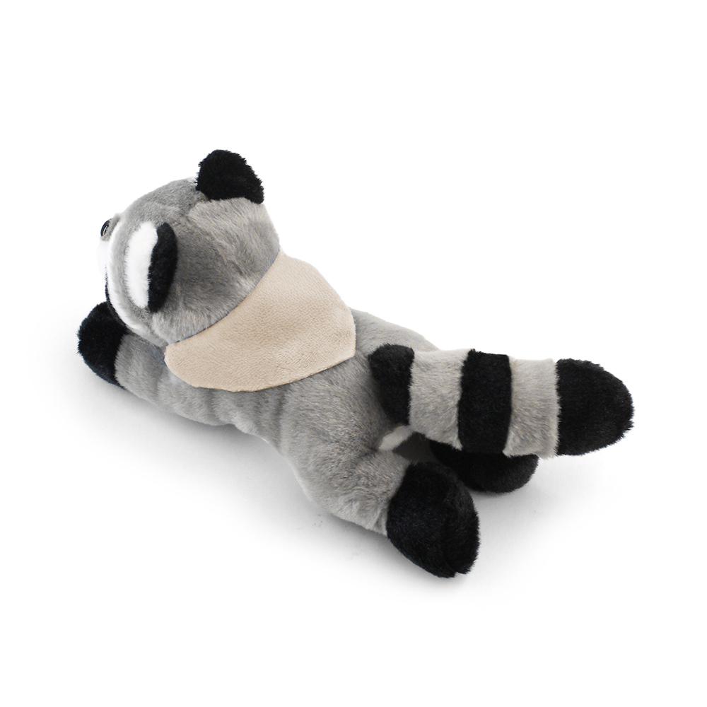 8.6“ Laying Down Plush Toy - Raccoon with Custom Bandana - OGGP0021-#F5E2CC-3.jpg