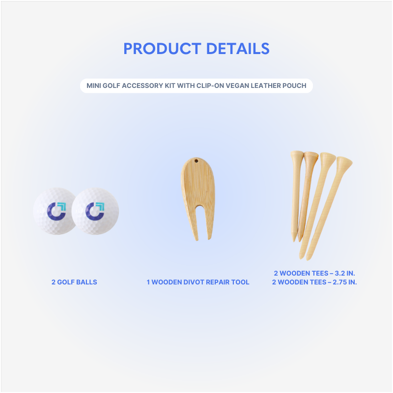 Mini Golf Accessory Kit with Clip-On Vegan Leather Pouch - HLLF0010-Detail.png