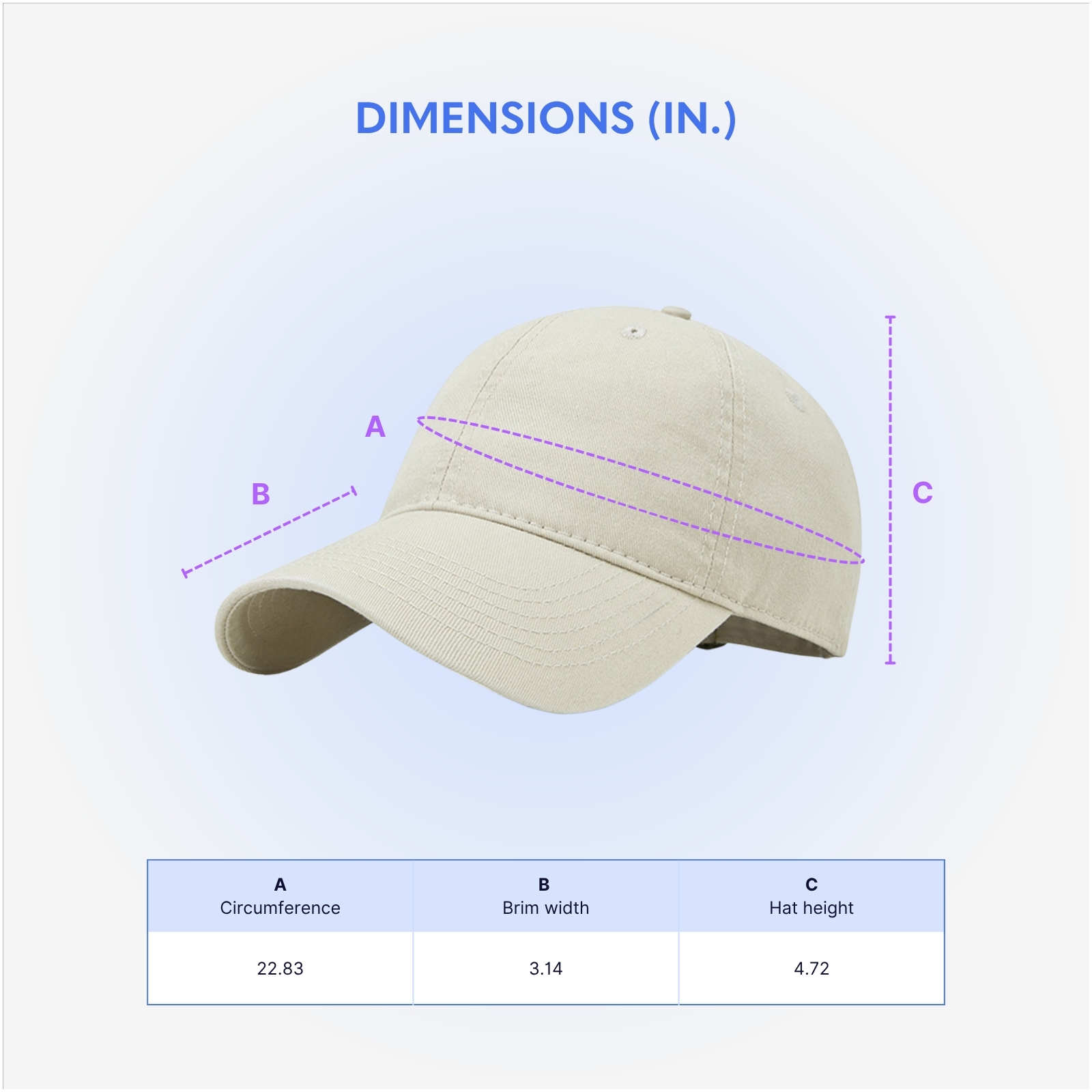 Unstructured Baseball Cap - 100% Cotton - AACH0004-Dimensions.jpg