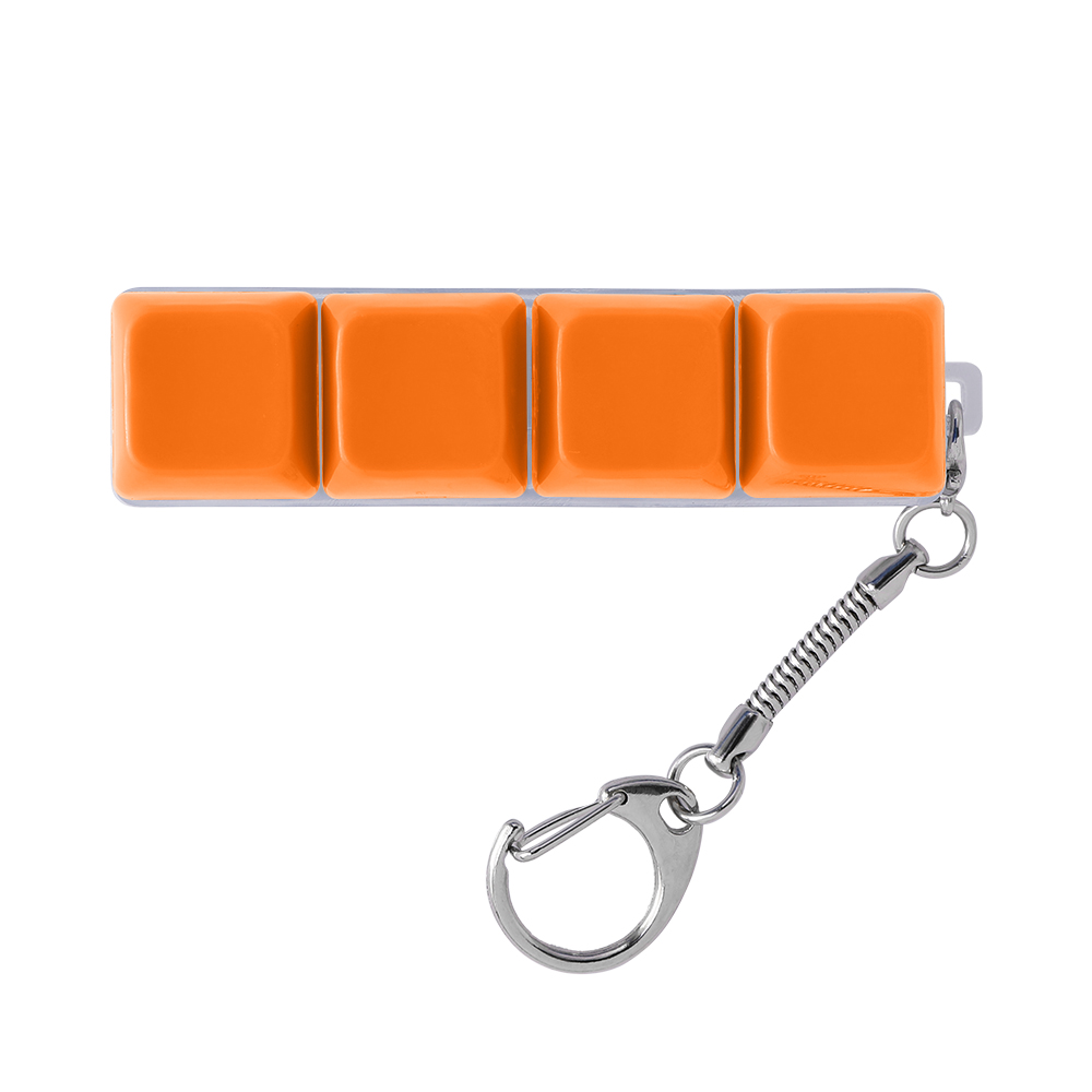 Light-Up Keyboard Keychain Fidget Toy - 4 Keys, Opaque - OGGT0019-#ff7b22-4.jpg