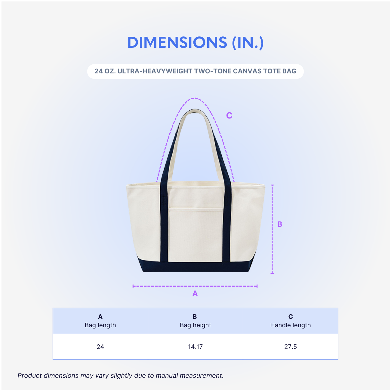 24 oz. Ultra-Heavyweight Two-Tone Canvas Tote Bag - AABT0031-Size Chart.png