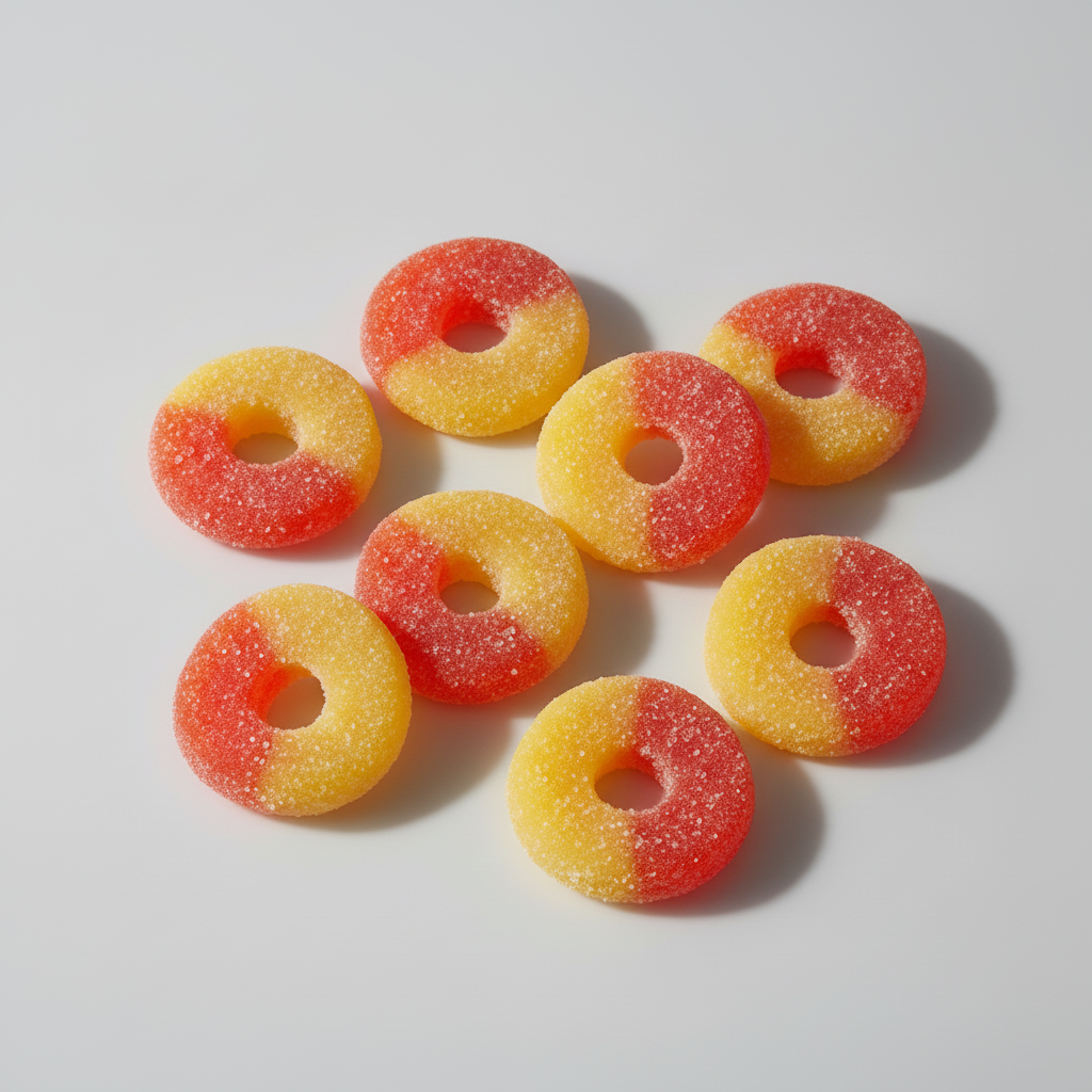Peach Gummy Rings Snack Pack - 1.3 oz - HLST0002-Scene.png