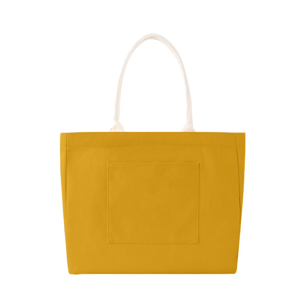 100% Cotton Canvas Tote Bag with Outer Pocket - AABT0001-#CE961B-6.png