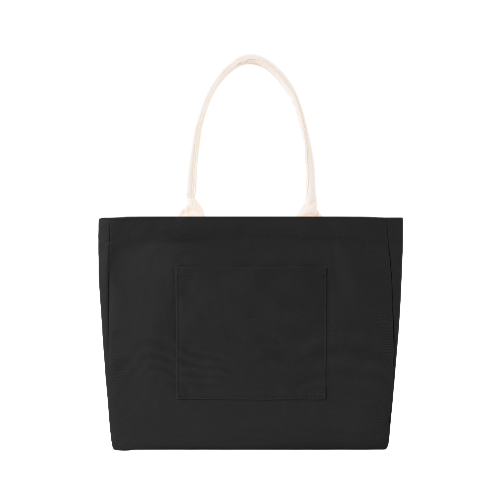 100% Cotton Canvas Tote Bag with Outer Pocket - AABT0001-#303030-1.png