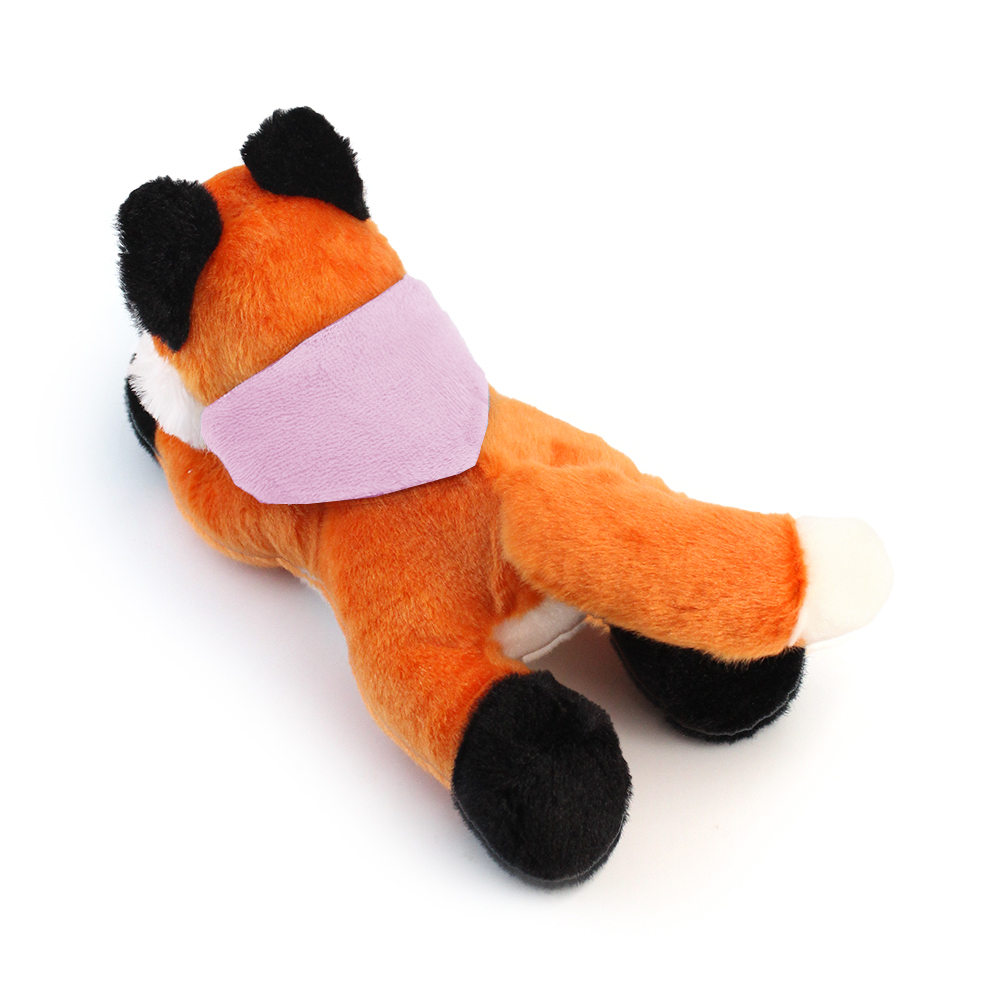 8.6“ Laying Down Plush Toy - Fox with Custom Bandana - OGGP0019-#FDC9D9-14.jpg