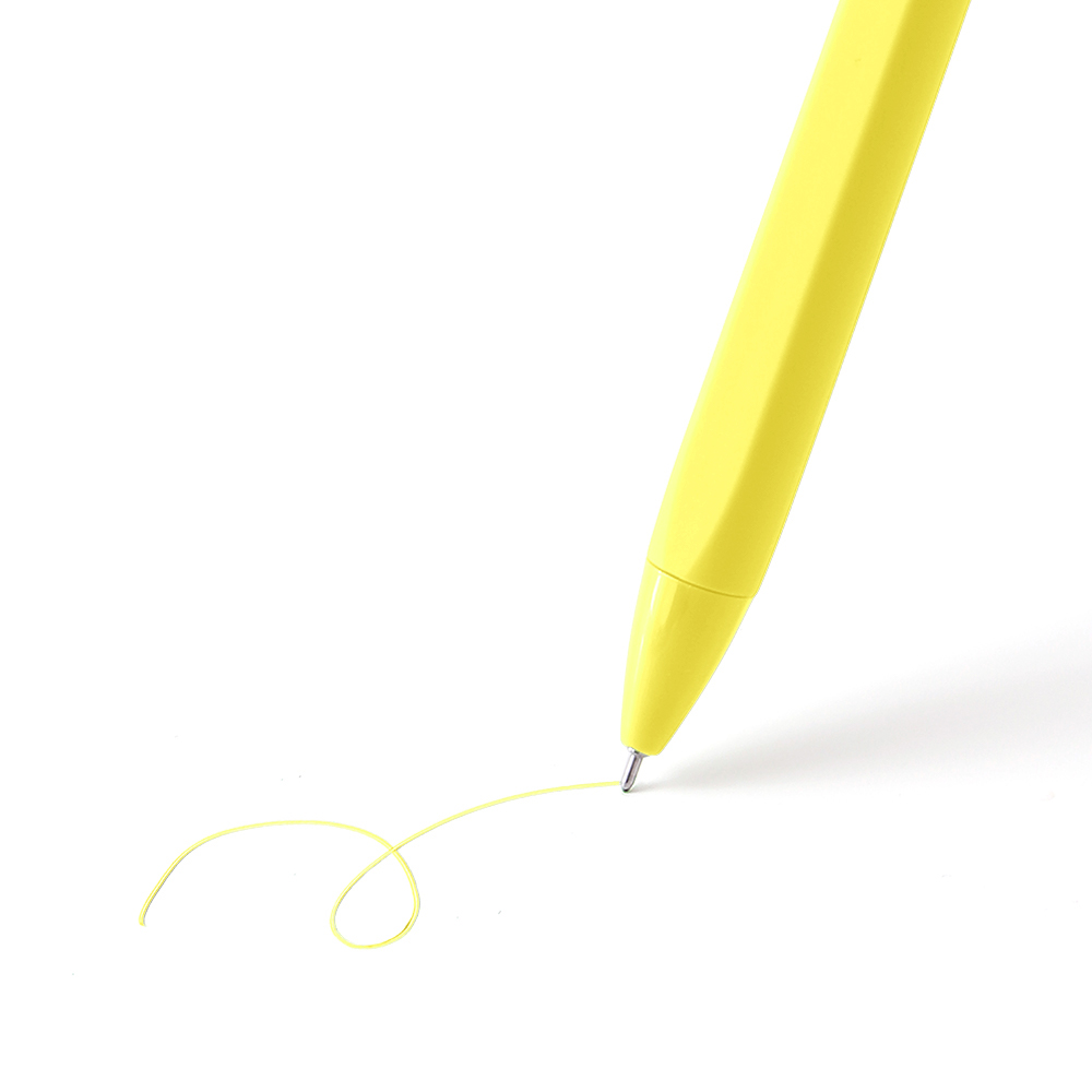 Retractable Color Gel Pen - Matching Ink + Shell - OGOP0011-#FDF86E-4.jpg