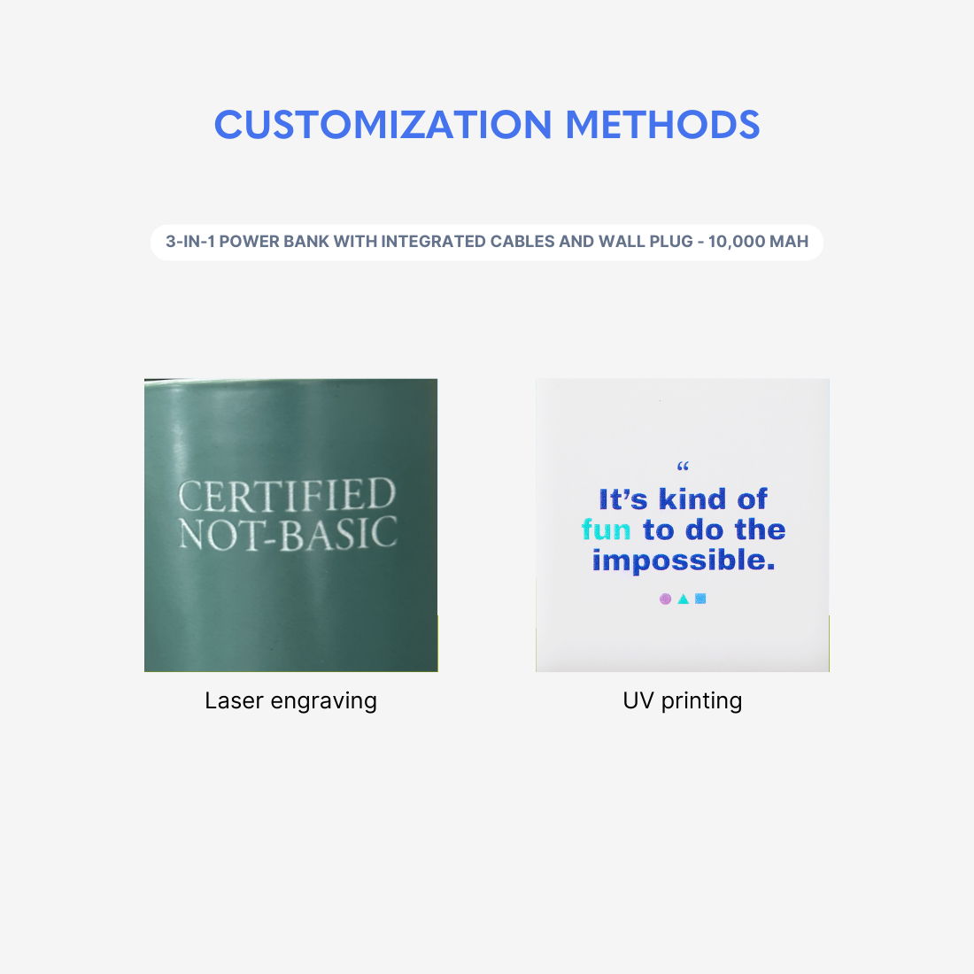 3-in-1 Power Bank with Integrated Cables and Wall Plug - 10,000 mAh - Wayo Product Image