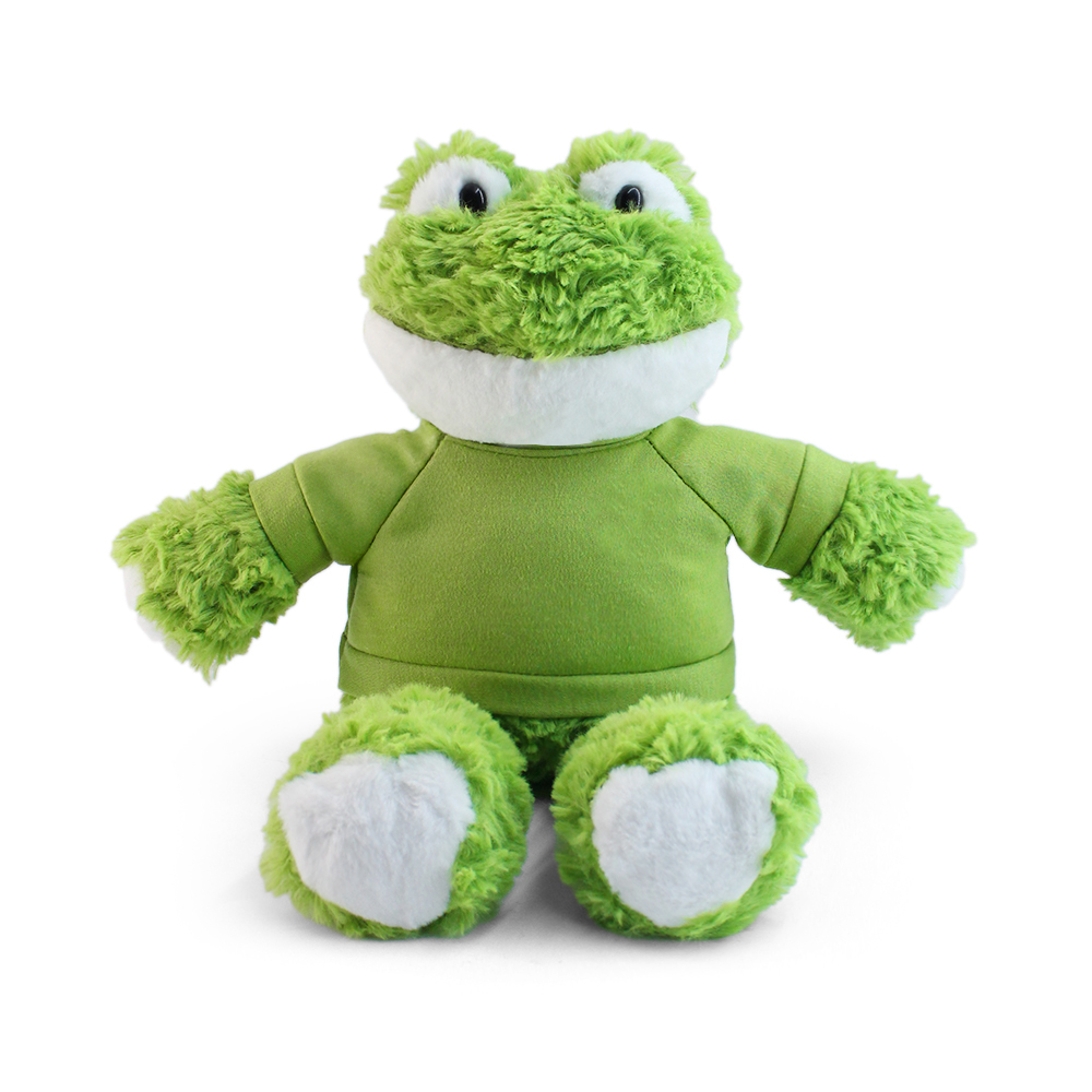 15" Fleece Friends Plush Toy - Frog with Custom Shirt - OGGP0013-#B7DB8A-7.jpg