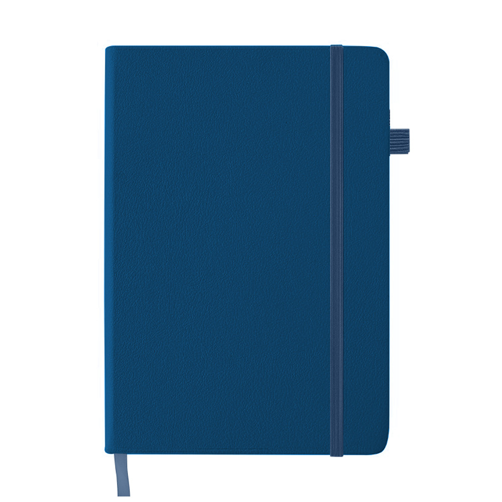A5 Hardcover Journal Notebook with Elastic Closure - OGON0002-#1d4a77.jpg