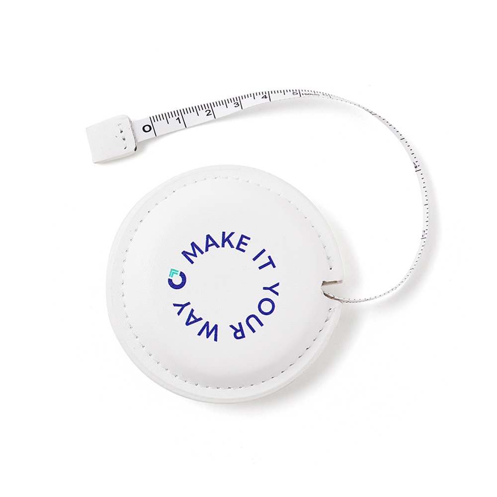 Mini Vegan Leather Round Retractable Tape Measure - 60" - Wayo Product Image
