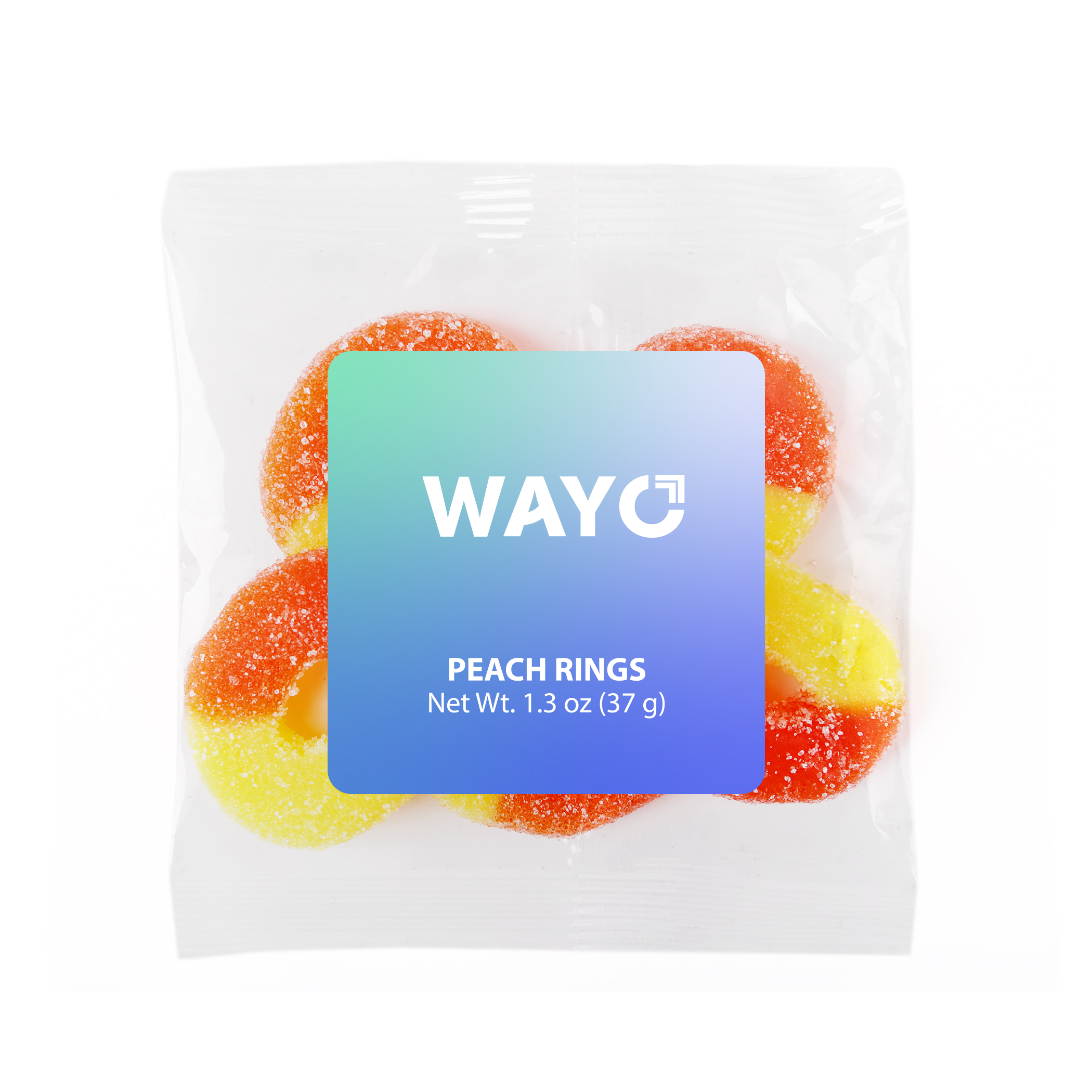 Peach Gummy Rings Snack Pack - 1.3 oz - Wayo Product Image
