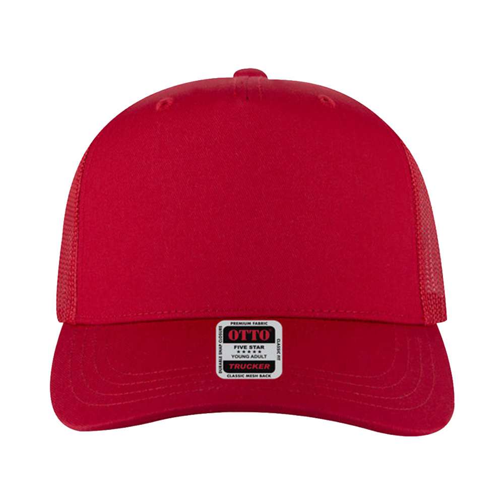 OTTO CAP® Trucker Hat with Mesh Back - Cotton Blend - AAAH0028-#ad2735-4.jpg
