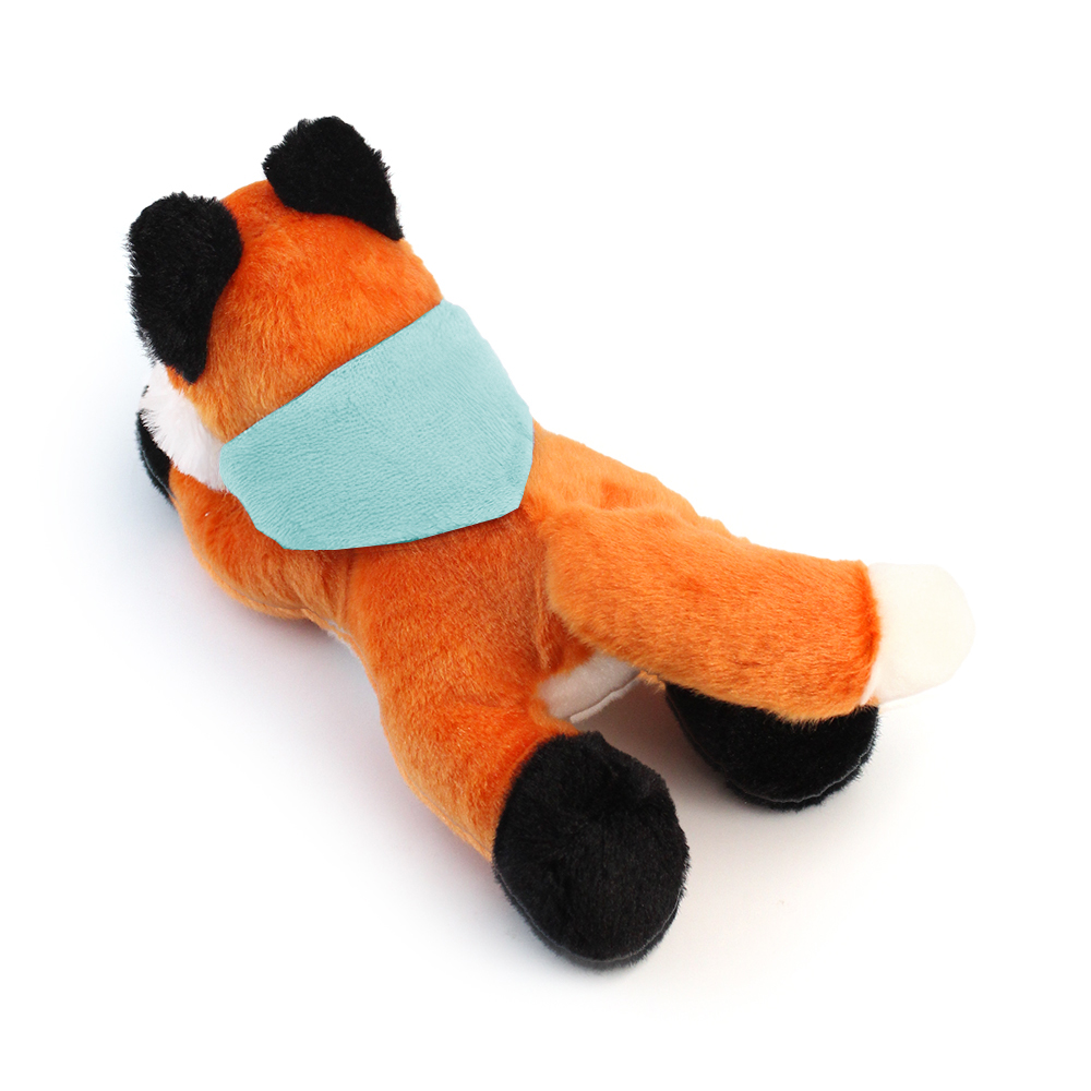8.6“ Laying Down Plush Toy - Fox with Custom Bandana - OGGP0019-#C2F5E0-8.jpg