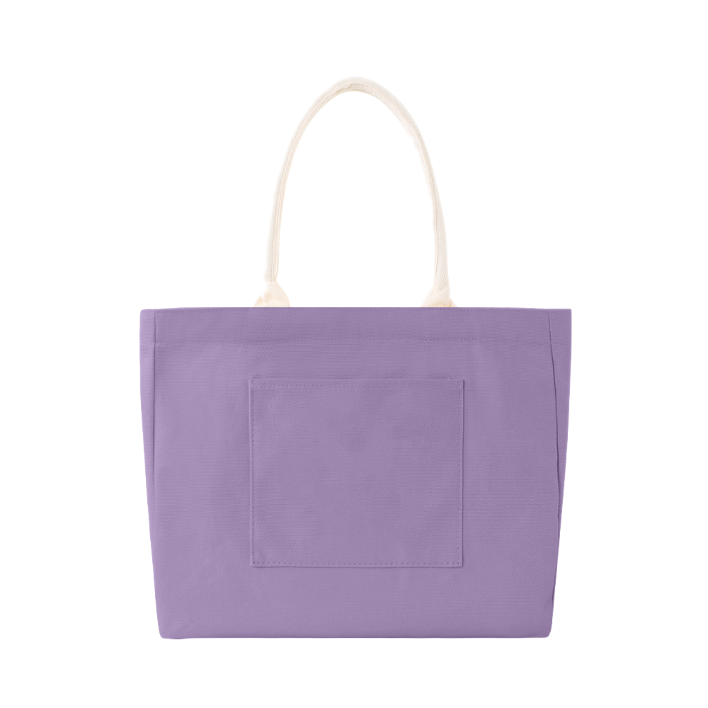 100% Cotton Canvas Tote Bag with Outer Pocket - AABT0001-#A58FB6-17.png