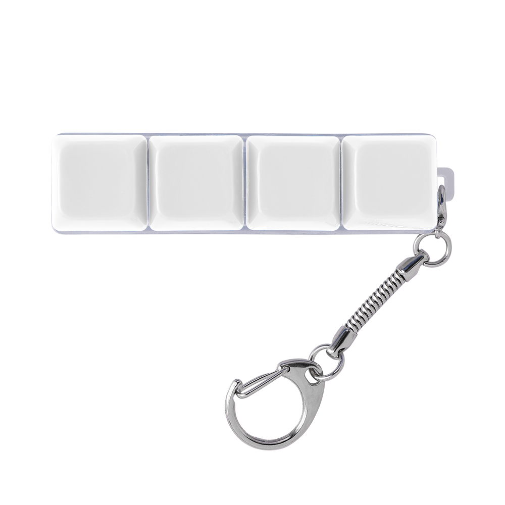 Light-Up Keyboard Keychain Fidget Toy - 4 Keys, Opaque - OGGT0019-#ffffff-1.jpg