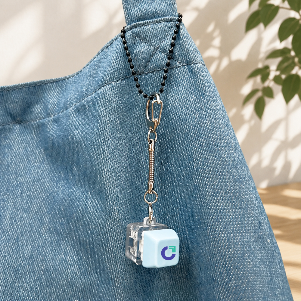 Light-Up Keyboard Keychain Fidget Toy - 1 Key, Opaque - OGGT0018-Lifestyle image.jpg