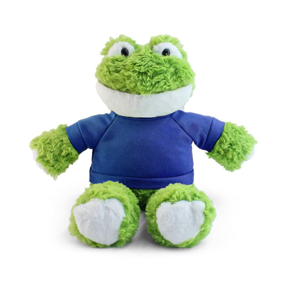 15" Fleece Friends Plush Toy - Frog with Custom Shirt - OGGP0013-#152F74-8.jpg