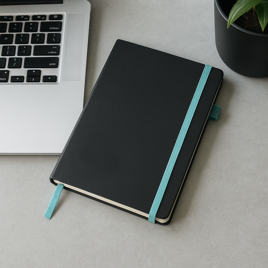 A5 Hardcover Journal Notebook with Elastic Closure - OGON0002-Lifestyle image.png