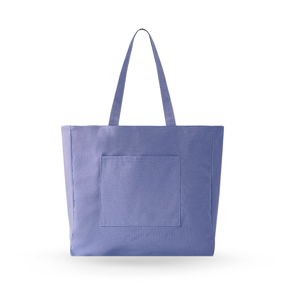 Large Double-sided Horizontal Tote Bag with Outer Pocket - AABT0007-#847FA5-15.jpg