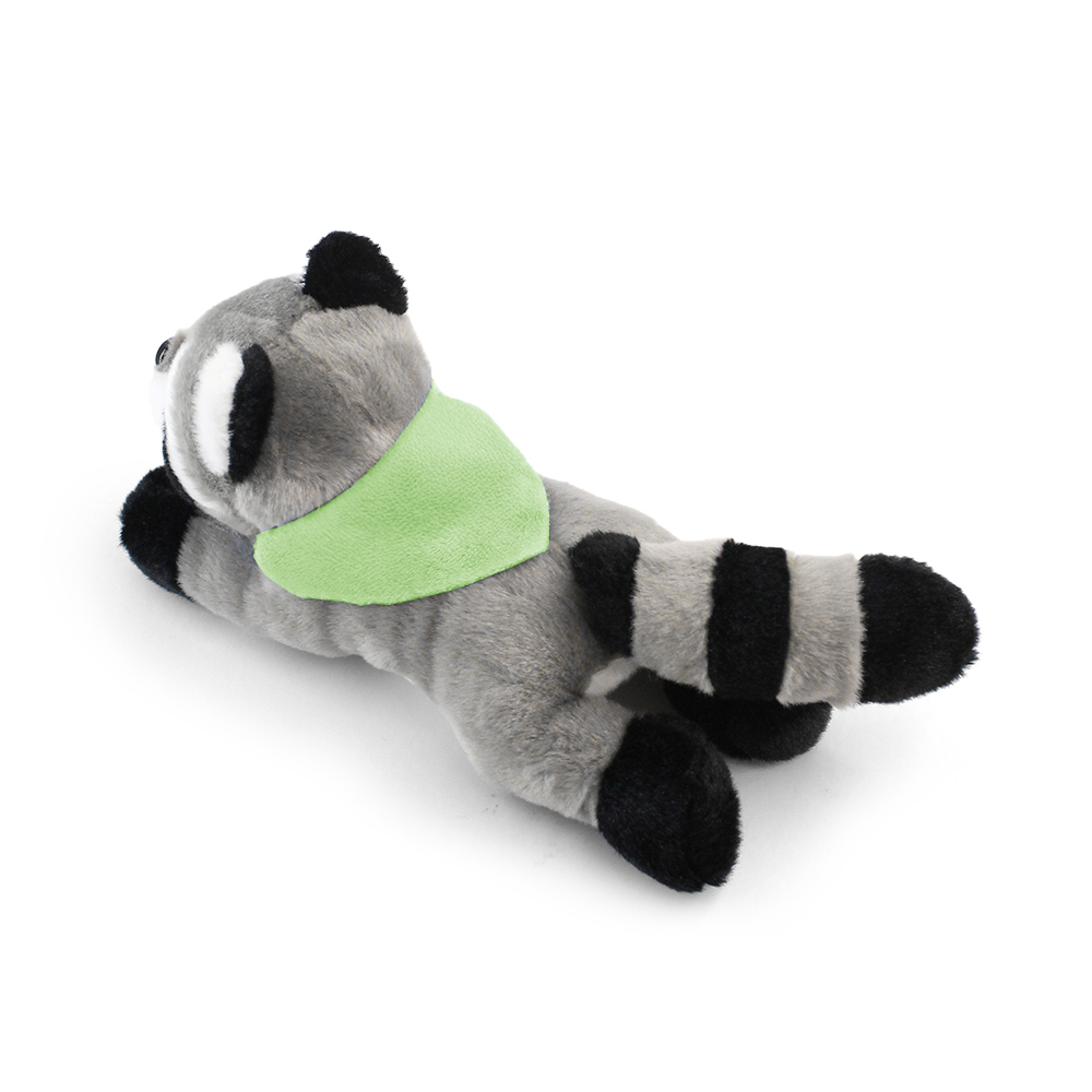 8.6“ Laying Down Plush Toy - Raccoon with Custom Bandana - OGGP0021-#BAE783-7.jpg