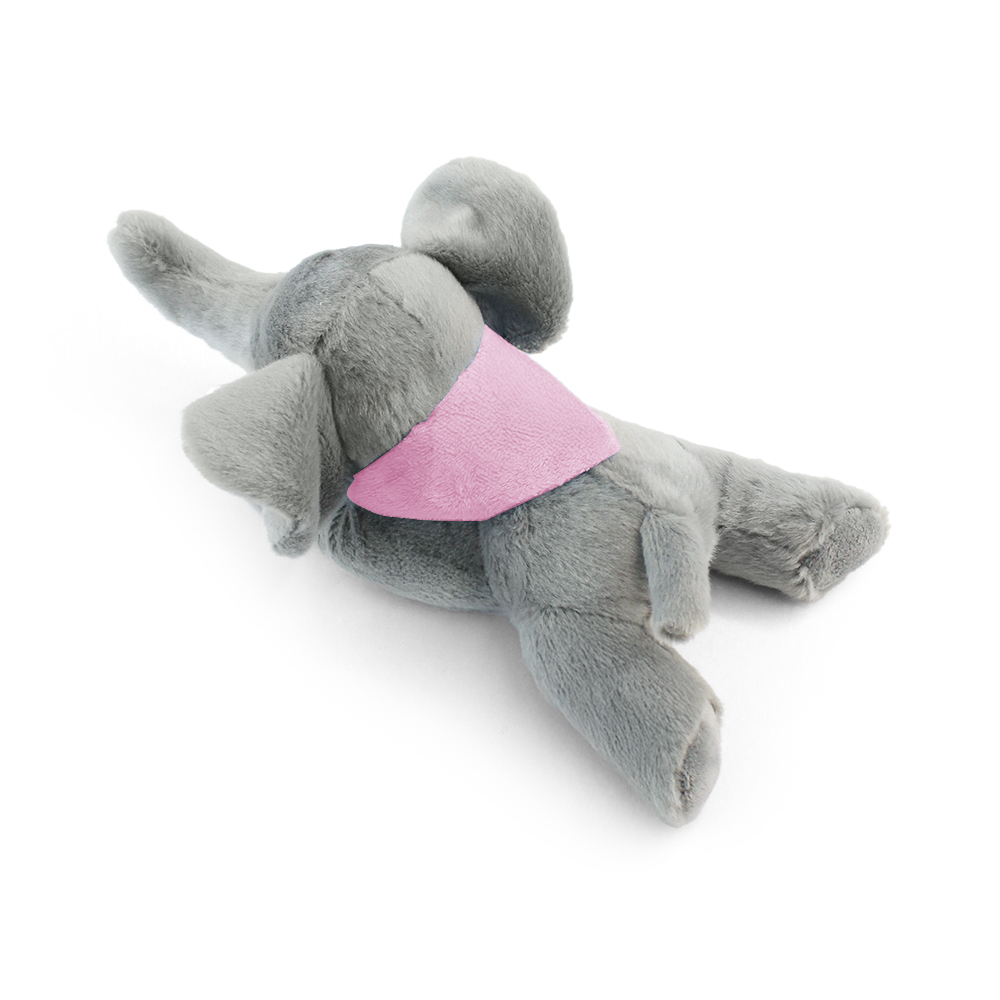 8.6“ Laying Down Plush Toy - Elephant with Custom Bandana - OGGP0022-#FDC9D9-14.jpg